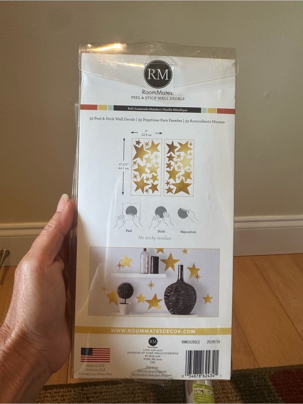 Roommates Gold Star Wall Decals